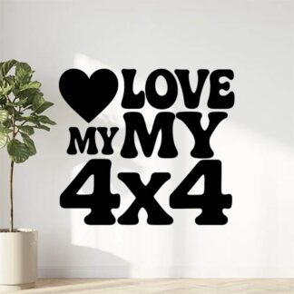 Sticker autocollant J'aime mon 4x4 texte stylisé années 70 décoration decostickerstore - LGKSJY