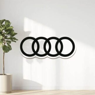 Autocollant Logo Audi en noir décoration decostickerstore - NIRHGT