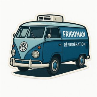 Autocollant camionnette volkswagen avec inscription Frigoman Réfrigération décoration decostickerstore - MDXVPI