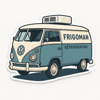 Autocollant camionnette volkswagen avec inscription Frigoman Réfrigération décoration decostickerstore - RXNQGL