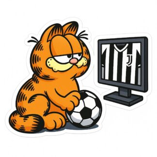 Autocollant garfield qui regarde foot juventus décoration decostickerstore - POXZIQ