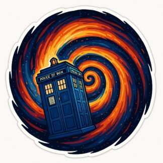 Autocollant le tardis dans une spirale décoration decostickerstore - NARWGG