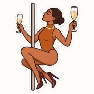 Autocollant pôle collier haut talons verre de champagne décoration decostickerstore - QPPHGA