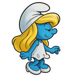 Autocollant schtroumphette de profil transparent à 70% décoration decostickerstore - NP2QKF