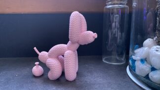 3D caniche chien ballon caca effet tricoté TMVC