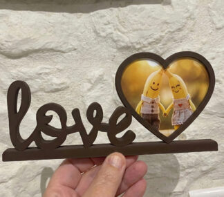 3D cadre photo love Coeur couleur au choix FU3EU