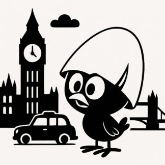 Sticker autocollant Calimero à Londres décoration decostickerstore - 2DPKGD