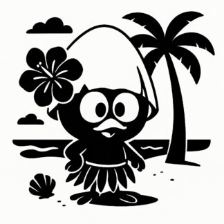 Sticker autocollant Calimero à Tahiti décoration decostickerstore - W9T1LV