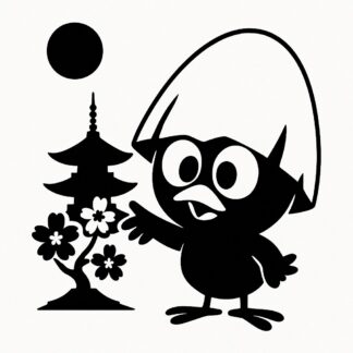 Sticker autocollant Calimero au Japon décoration decostickerstore - 5L5LLZ