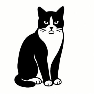 Sticker autocollant Chat noir et blanc décoration decostickerstore - JYCTLY