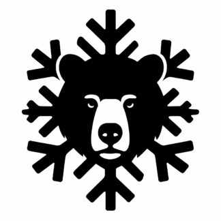 Sticker autocollant En détail une tête d'ours qui traverse un flocon de neige décoration decostickerstore - 0KDIJK