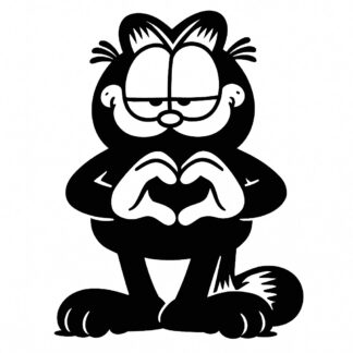 Sticker autocollant Garfield fait cœur avec les doigts décoration decostickerstore - FDACSI