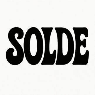 Sticker autocollant Le texte « SOLDE » en lettres stylisées 70’s décoration decostickerstore - 28FGID