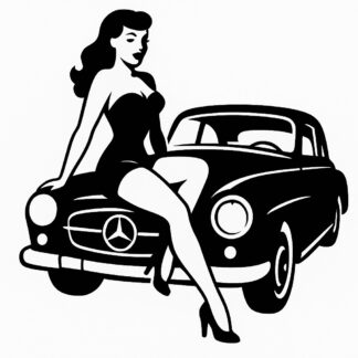 Sticker autocollant Pin-up mercedes décoration decostickerstore - OSVXXN