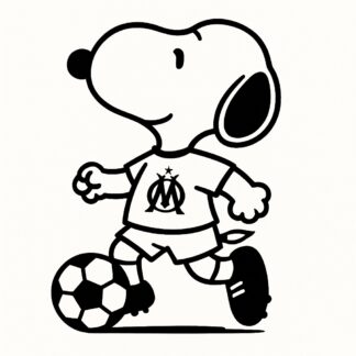Sticker autocollant Snoopy en joueur Olympique de Marseille décoration decostickerstore - XD2S8C