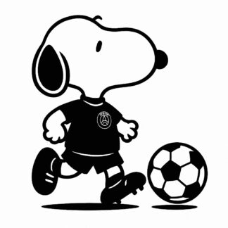 Sticker autocollant Snoopy en joueur du PSG décoration decostickerstore - AJHVLE