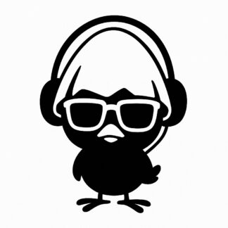 Sticker autocollant calimero avec lunettes et écouteurs décoration decostickerstore - YJLQSN