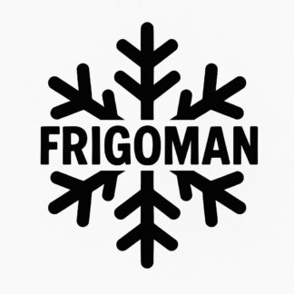 Sticker autocollant flocon givré avec txt FRIGOMAN part dessus décoration decostickerstore - IVEHJJ