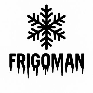 Sticker autocollant flocon très détaillé avec texte FRIGOMAN gelé décoration decostickerstore - 7VFRKP