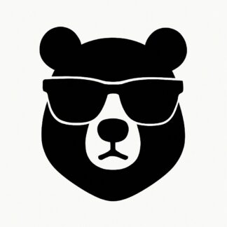 Sticker autocollant ours avec lunettes de soleil décoration decostickerstore - 6EBC7P