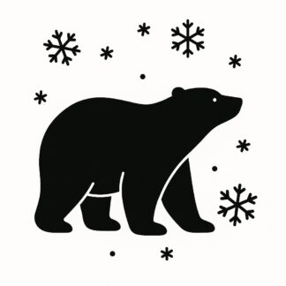 Sticker autocollant ours et flocons de neige décoration decostickerstore - YLK9WI