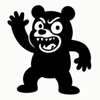 Sticker autocollant ours fou décoration decostickerstore - LKUTGR