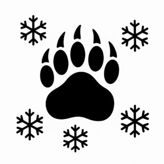 Sticker autocollant patte d'ours sur flocons de neige décoration decostickerstore - 6ZFBMZ