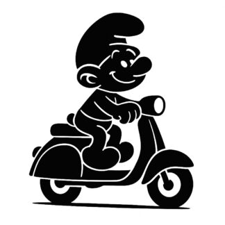 Sticker autocollant schtroumpf sur vespa décoration decostickerstore - 3UUNYJ