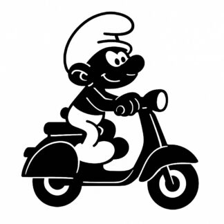Sticker autocollant schtroumpf sur vespa décoration decostickerstore - 9EOIN8