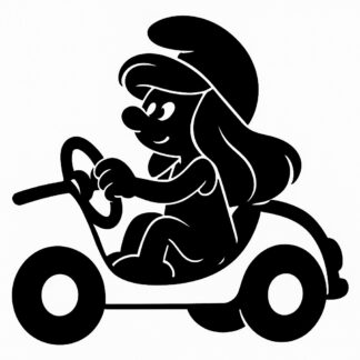 Sticker autocollant schtroumphette assise au volant décoration decostickerstore - L6EBVA