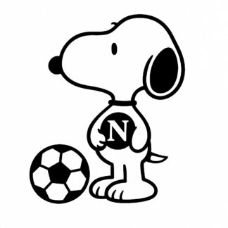 Sticker autocollant snoopy avec logo naples foot t ballon de foot décoration decostickerstore - QUU51K