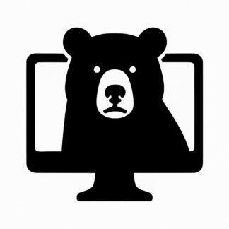 Sticker autocollant une tête d'ours qui sort de l'écran décoration decostickerstore - FZHQBK