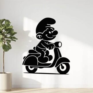 Sticker autocollant schtroumpf sur vespa décoration decostickerstore - 3UUNYJ