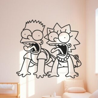 Sticker autocollant Lisa et Bart Simpson