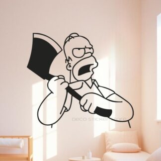 Sticker autocollant Omer Simpson avec hache