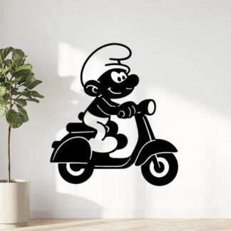 Sticker autocollant schtroumpf sur vespa décoration decostickerstore - 9EOIN8