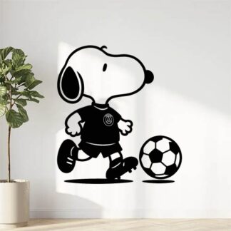 Sticker autocollant Snoopy en joueur du PSG décoration decostickerstore - AJHVLE