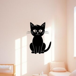 Sticker Autocollant chat assis animaux  ANX67