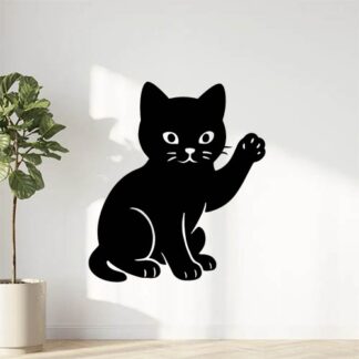 Sticker autocollant chaton qui lève la patte décoration decostickerstore - HXPJY6