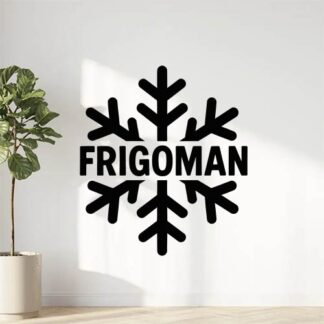Sticker autocollant flocon givré avec txt FRIGOMAN part dessus décoration decostickerstore - IVEHJJ