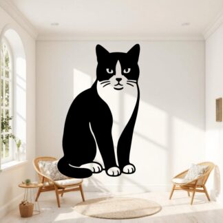 Sticker autocollant Chat noir et blanc décoration decostickerstore - JYCTLY