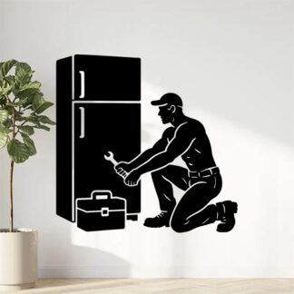 Sticker autocollant sexy réparateur de frigo en action décoration decostickerstore - KGM2VH