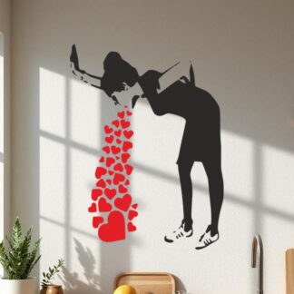 Sticker Autocollant Femme Coeurs  street art L87327