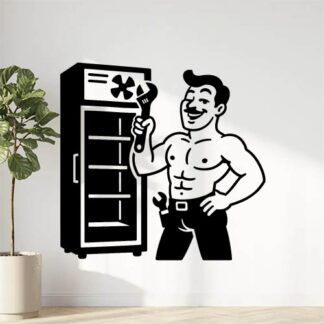 Sticker autocollant homme réparateur de chambre froide sexy et drôle décoration decostickerstore - LZGA8O