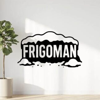 Sticker autocollant Text Frigoman avec de la neige et flancs de neigege décoration decostickerstore - SU3GEB