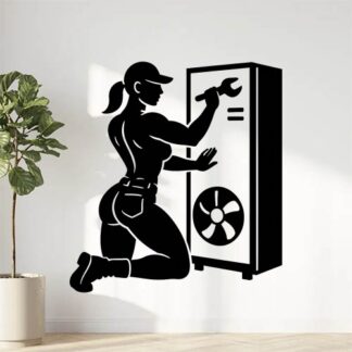 Sticker autocollant Sexy réparateur de chambre froide en action décoration decostickerstore - V5WAO3