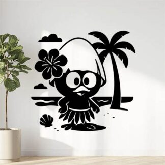 Sticker autocollant Calimero à Tahiti décoration decostickerstore - W9T1LV