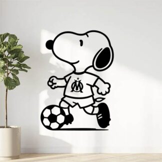 Sticker autocollant Snoopy en joueur Olympique de Marseille décoration decostickerstore - XD2S8C