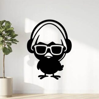Sticker autocollant calimero avec lunettes et écouteurs décoration decostickerstore - YJLQSN