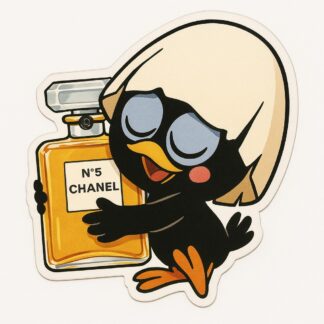 Autocollant Calimero aime Chanel n°5 décoration decostickerstore - QUBJL5